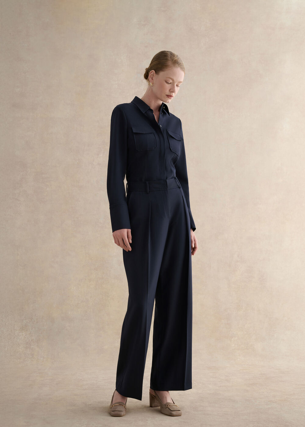 Dannie Wide Leg Pants, Hobbs Navy, hi-res