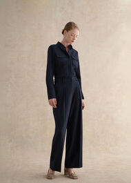 Dannie Wide Leg Pants, Hobbs Navy, hi-res