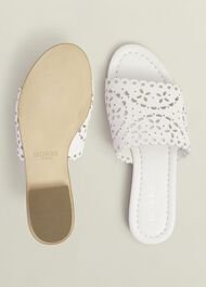 Brodie Leather Slides, Ivory, hi-res