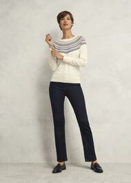 Greta Fairisle Sweater With Cashmere, Ivory Multi, hi-res