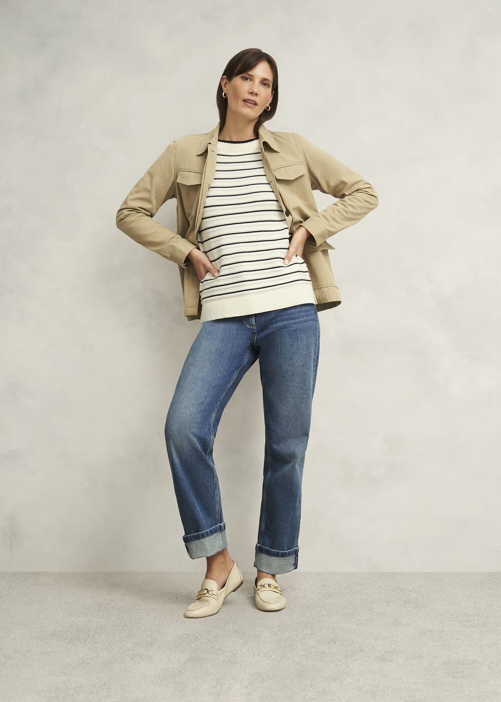 Annalise Sweater, Navy Warm Ivory, hi-res