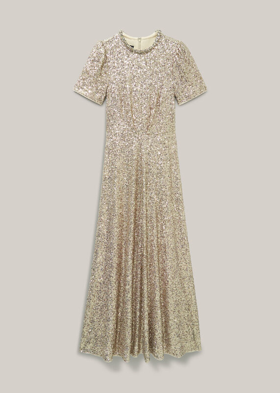 Shirley Sequin Trimmed Maxi Dress