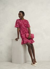 Iona Textured Dress, Pink Multi, hi-res