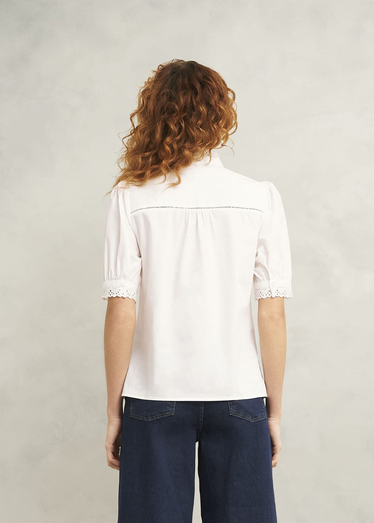 Karis Cotton Blouse, White, hi-res