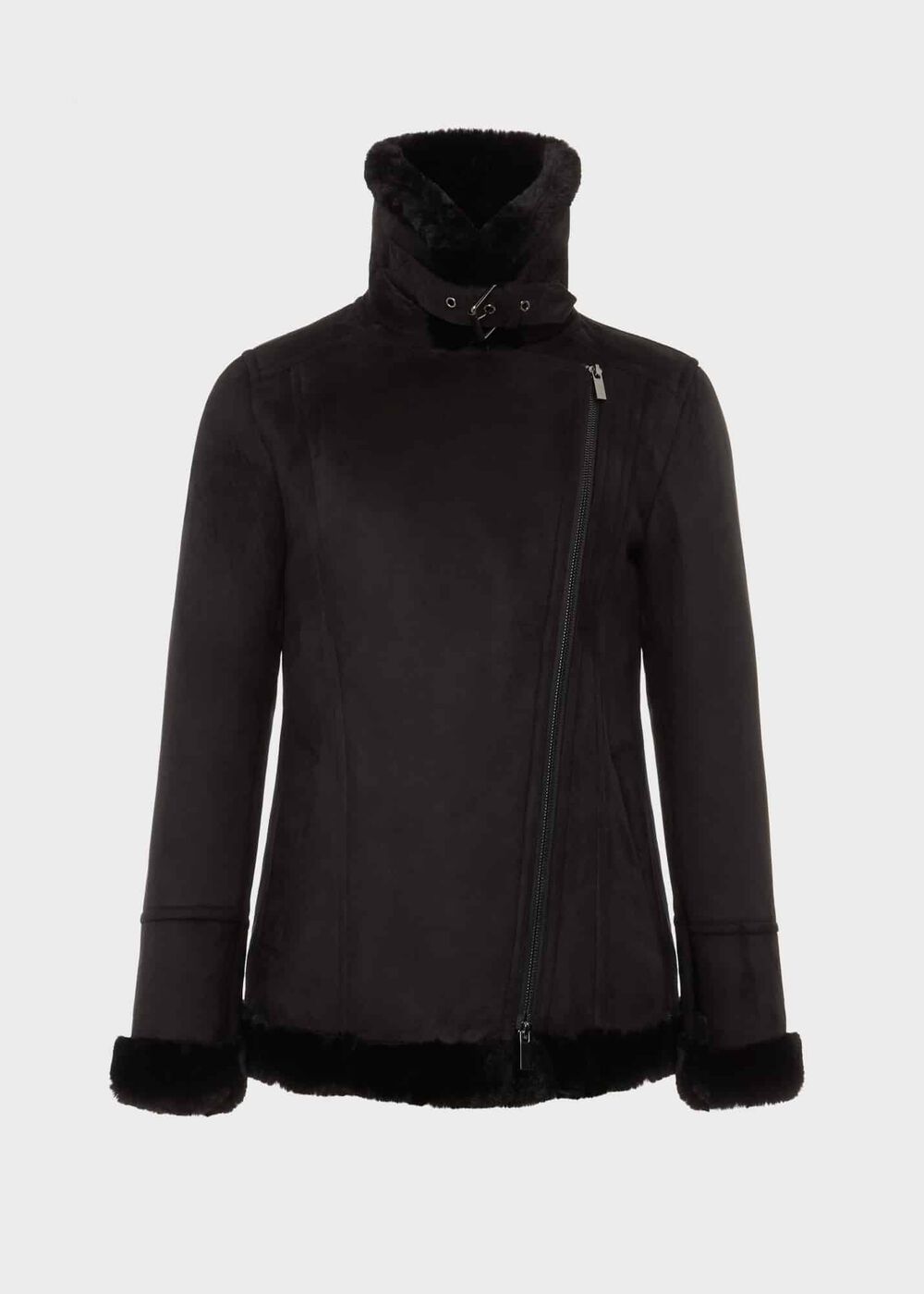 Alana Fur Jacket, Black, hi-res