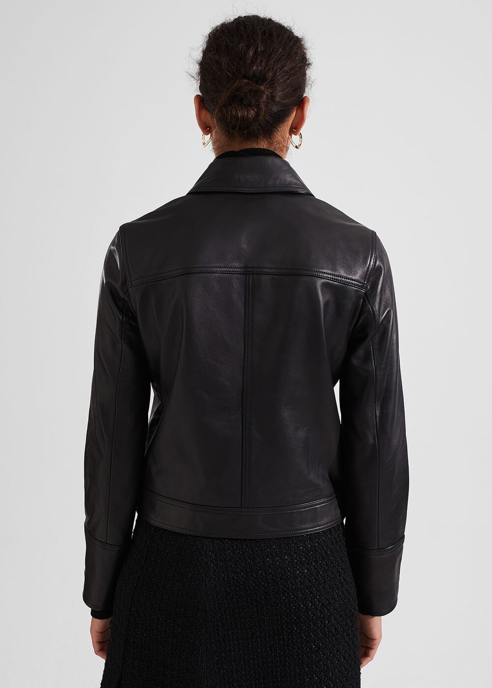 Frederica Leather Jacket, Black, hi-res