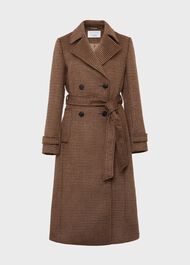 Bromley Check Trench, Brown Multi, hi-res