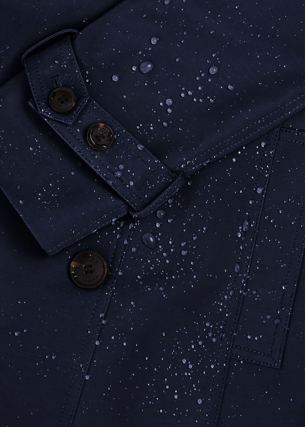 Saskia Shower Resistant Trench Coat, Navy, hi-res