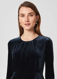 Sian Velvet Dress, Navy, hi-res