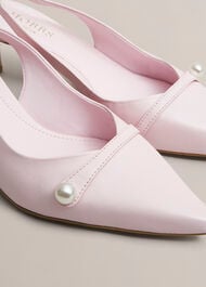 Serena Leather Slingbacks, Pale Pink, hi-res