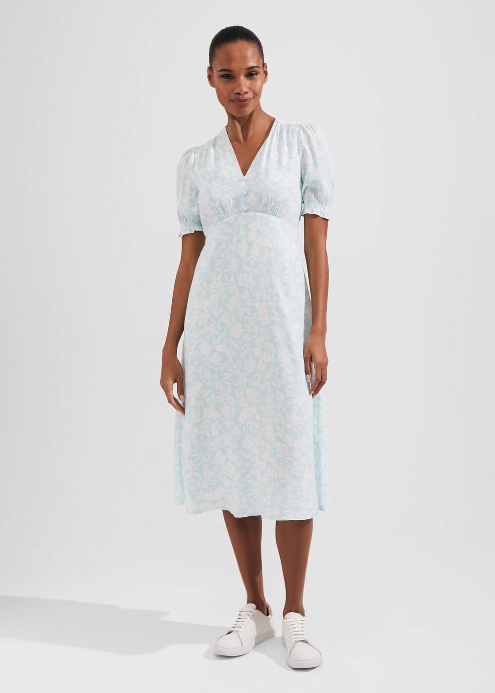 Petite Helen Dress, Blue Ivory, hi-res