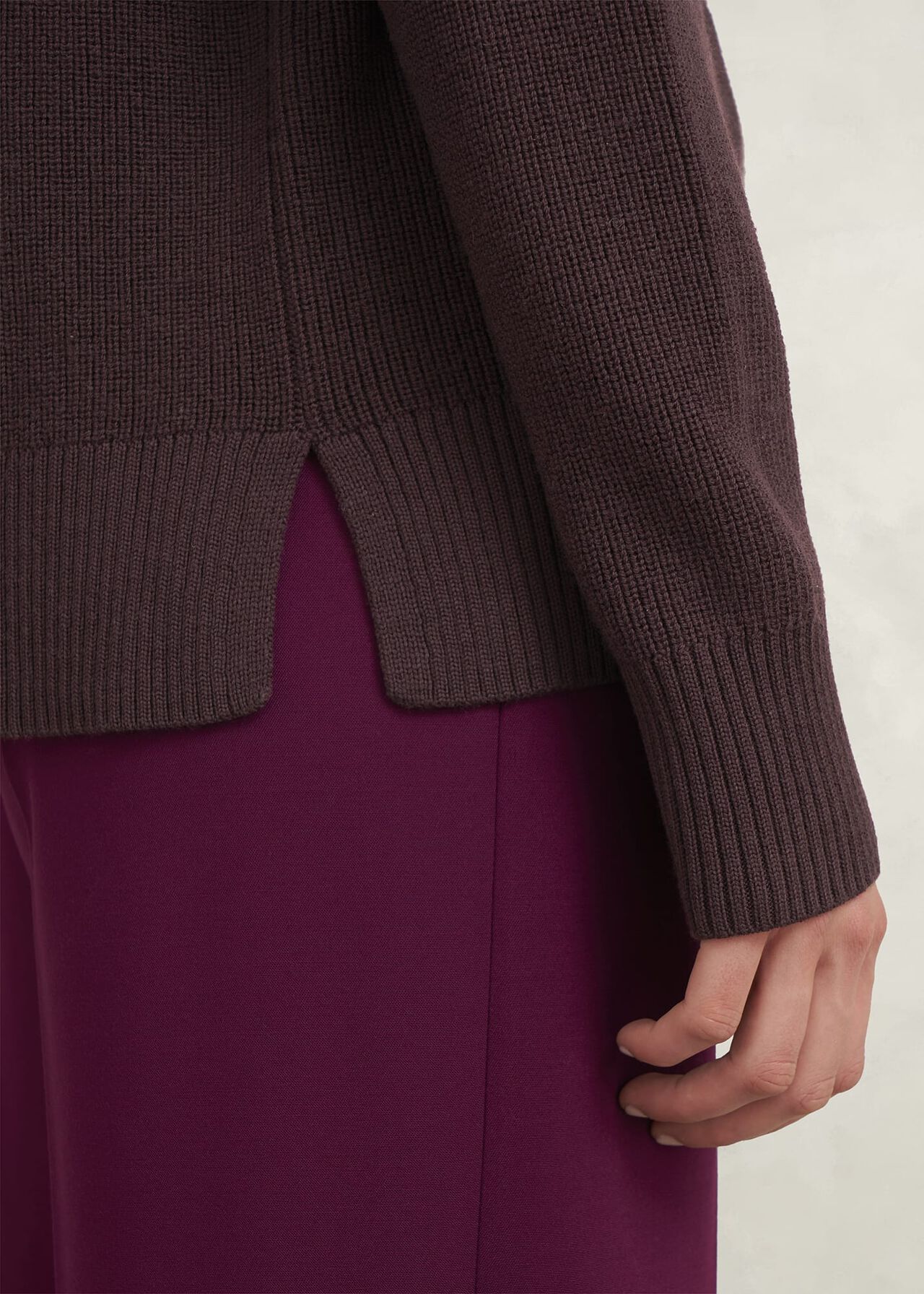 Brenna Merino Wool Sweater , Malbec, hi-res