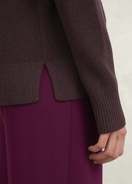 Brenna Merino Wool Sweater , Malbec, hi-res