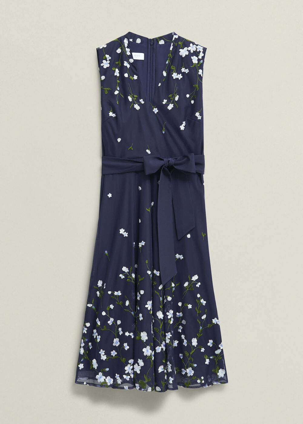 Aria Floral Embroidered Dress, Midnight Blue, hi-res