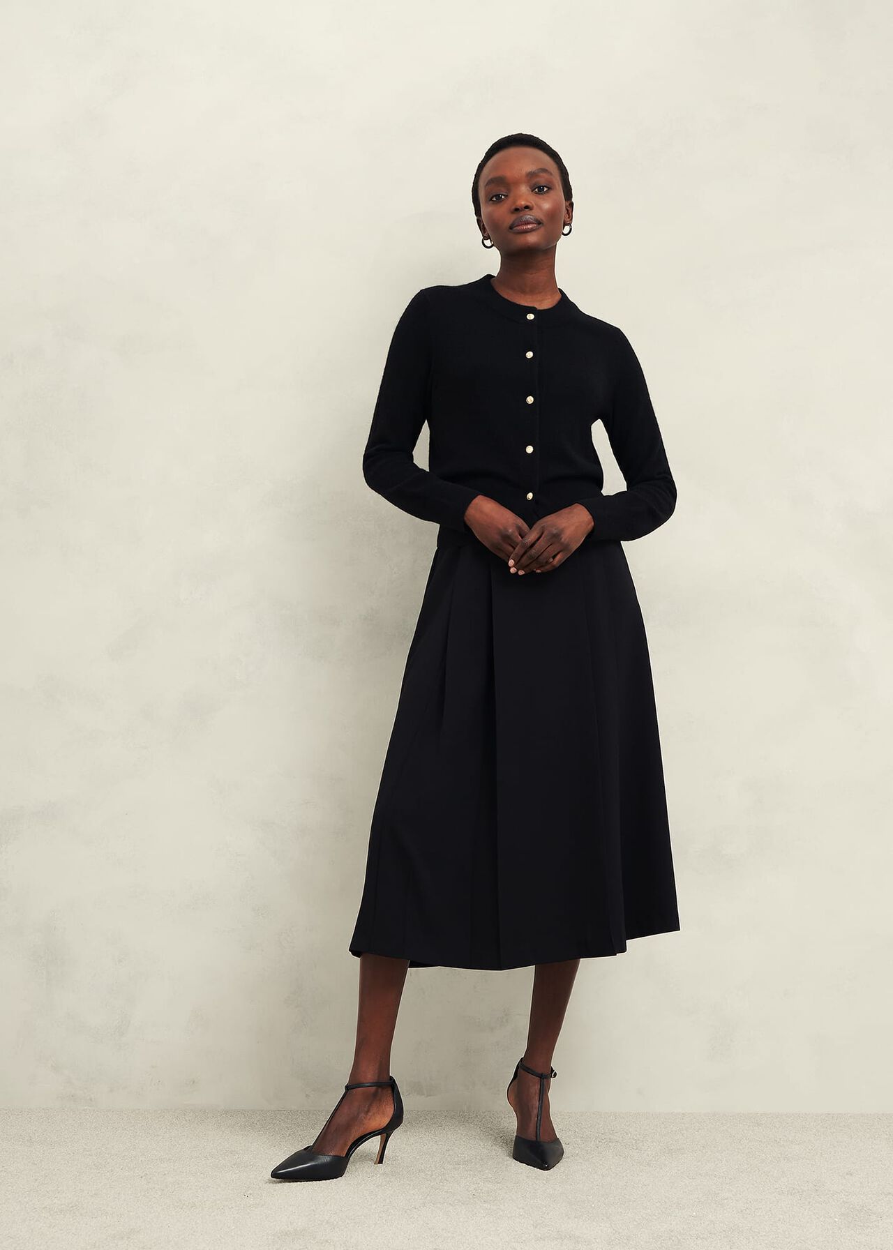 Monica Cashmere Cardigan, Hobbs Black, hi-res