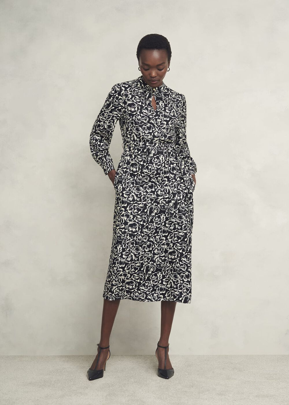 Cynthia Dress, Black Cream, hi-res