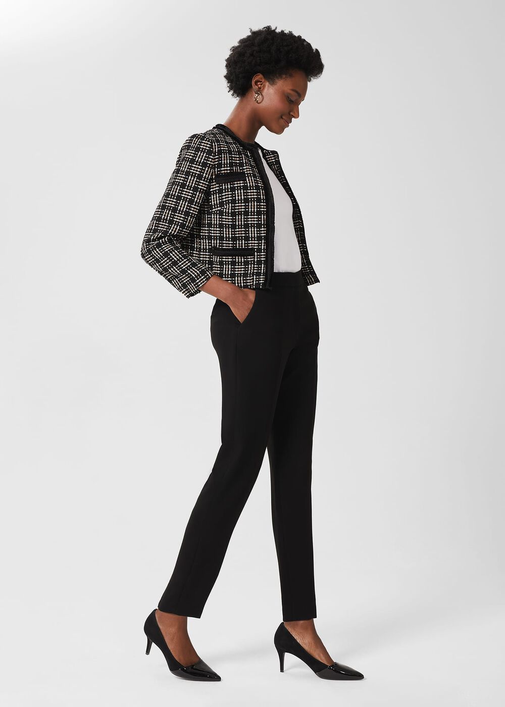 Petite Mel Tapered Pants, Black, hi-res