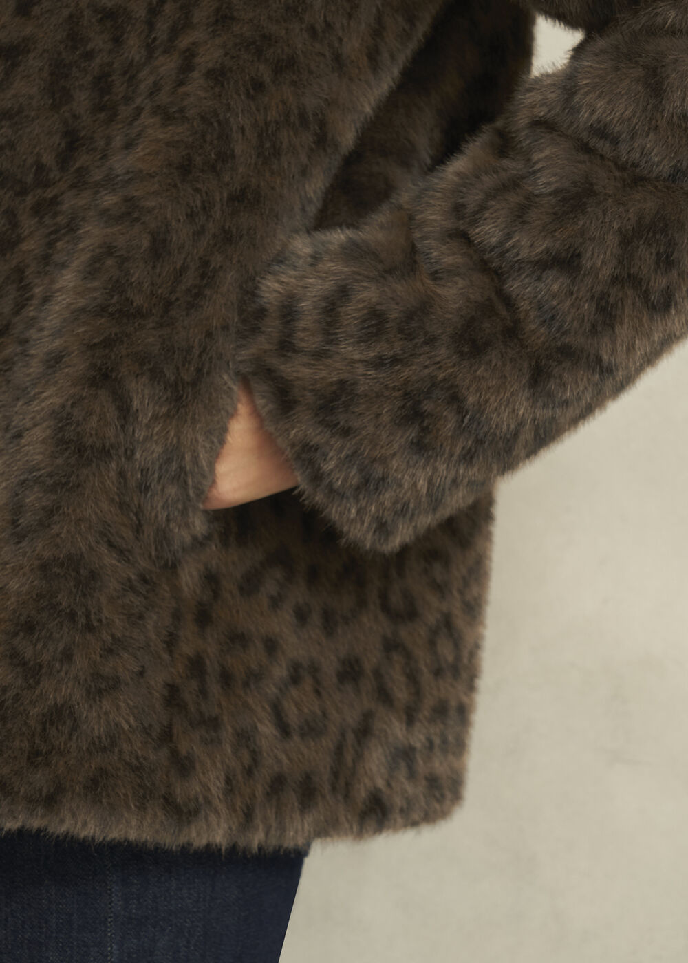 Dania Leopard Faux Fur Coat, Brown Multi, hi-res
