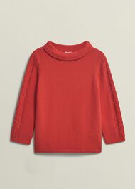 Camilla Cotton Sweater, Scarlet Red, hi-res
