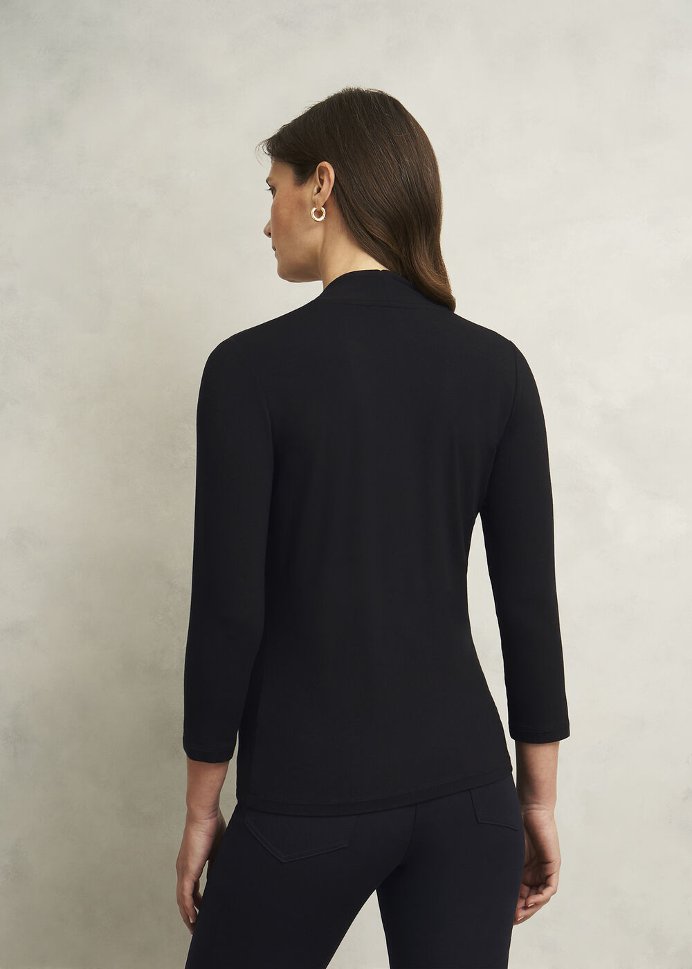 Aimee Double Fronted Top, Black, hi-res