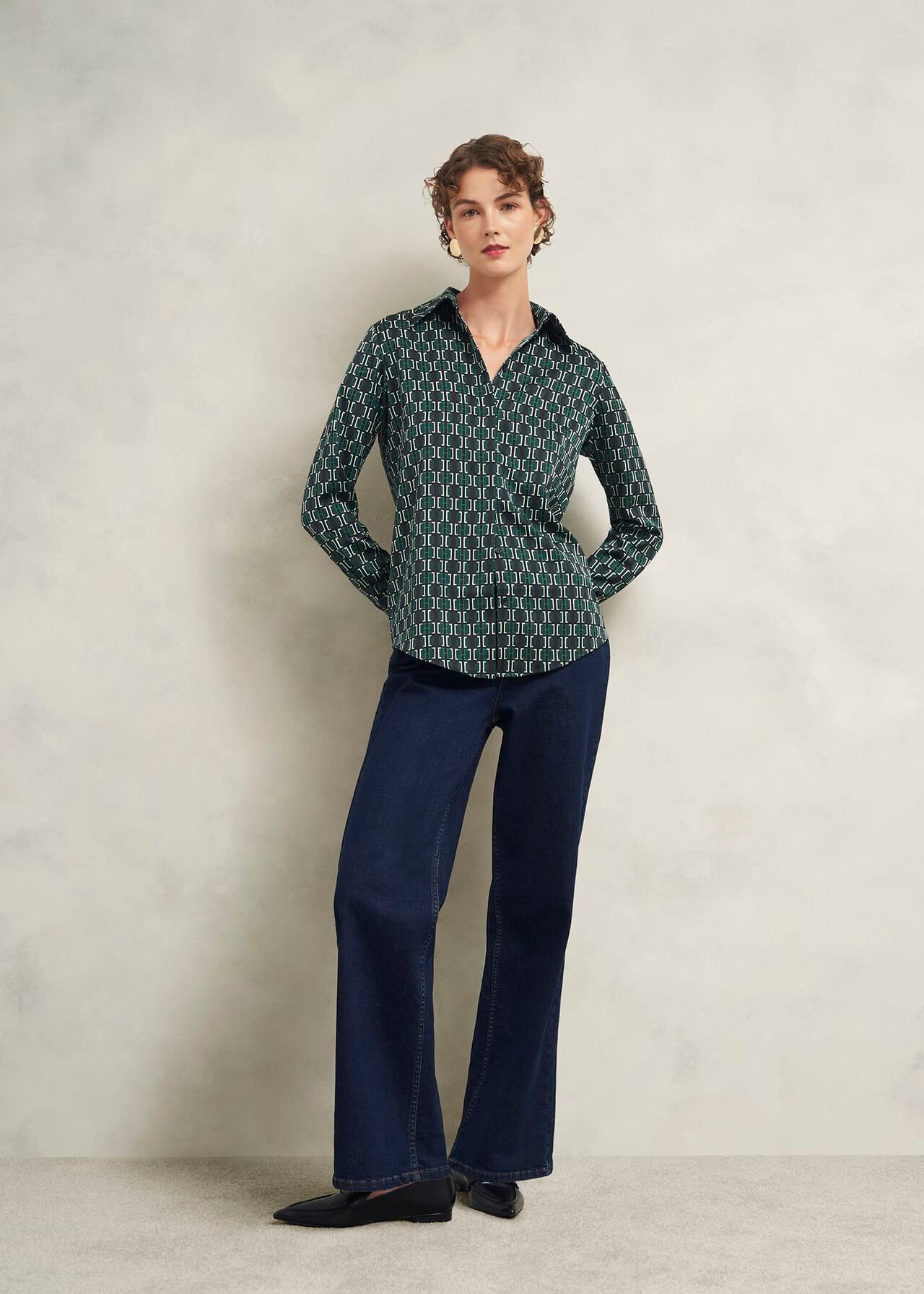 Finwell Satin Shirt, Multi, hi-res
