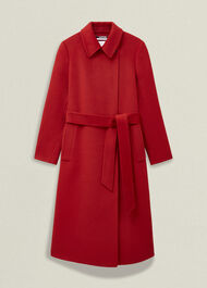 Livia Wool Coat, Red, hi-res