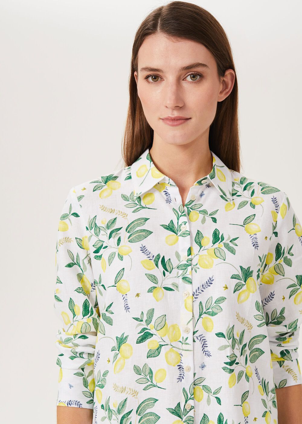 Livia Linen Shirt, White Multi, hi-res