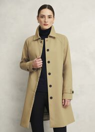Petite Vivienne Shower Resistant Trench Coat, Fawn Beige, hi-res