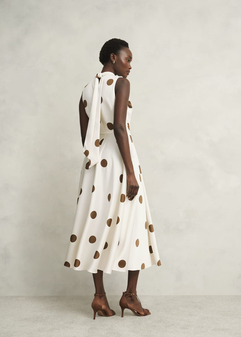 Petite Mia Spot Dress, Ivory Brown, hi-res