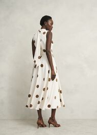 Petite Mia Spot Dress, Ivory Brown, hi-res