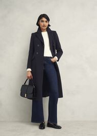 Petite Marlene Wool Blend Coat, Navy, hi-res