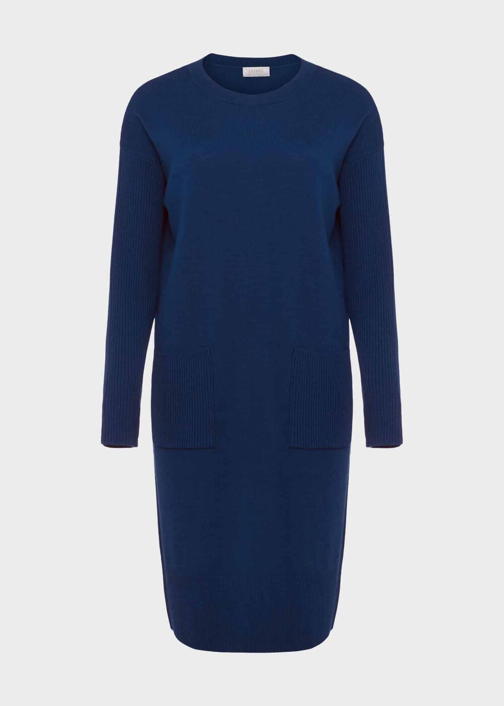 Devora Knitted Dress With Cashmere, Steel Blue, hi-res