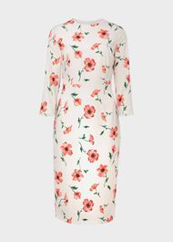 Aleena Floral Shift Dress, Cream Red Multi, hi-res