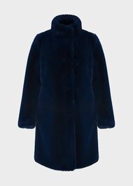 Petite Maddox Faux Fur Coat, Steel Blue, hi-res
