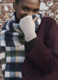 Acacia Wool Knit Gloves, Beige Black, hi-res