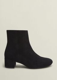 Evelyn Suede Ankle Boots, Black, hi-res