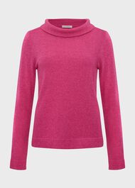 Audrey Wool Cashmere Jumper, Pink Marl, hi-res
