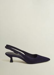 Safia Suede Slingbacks, Midnight, hi-res