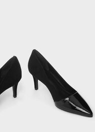 Rowan Suede Court Shoes, Black, hi-res