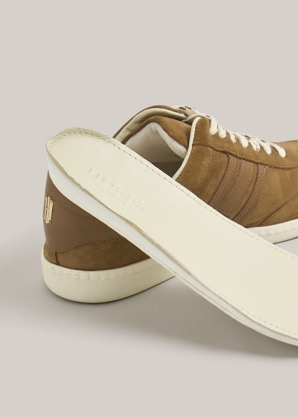 Khloe Suede Trainers, Tan, hi-res