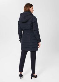 Corina Water Resistant Puffer Trench , Navy, hi-res