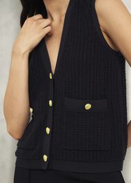 Tatton Knitted Tank Top, Black, hi-res