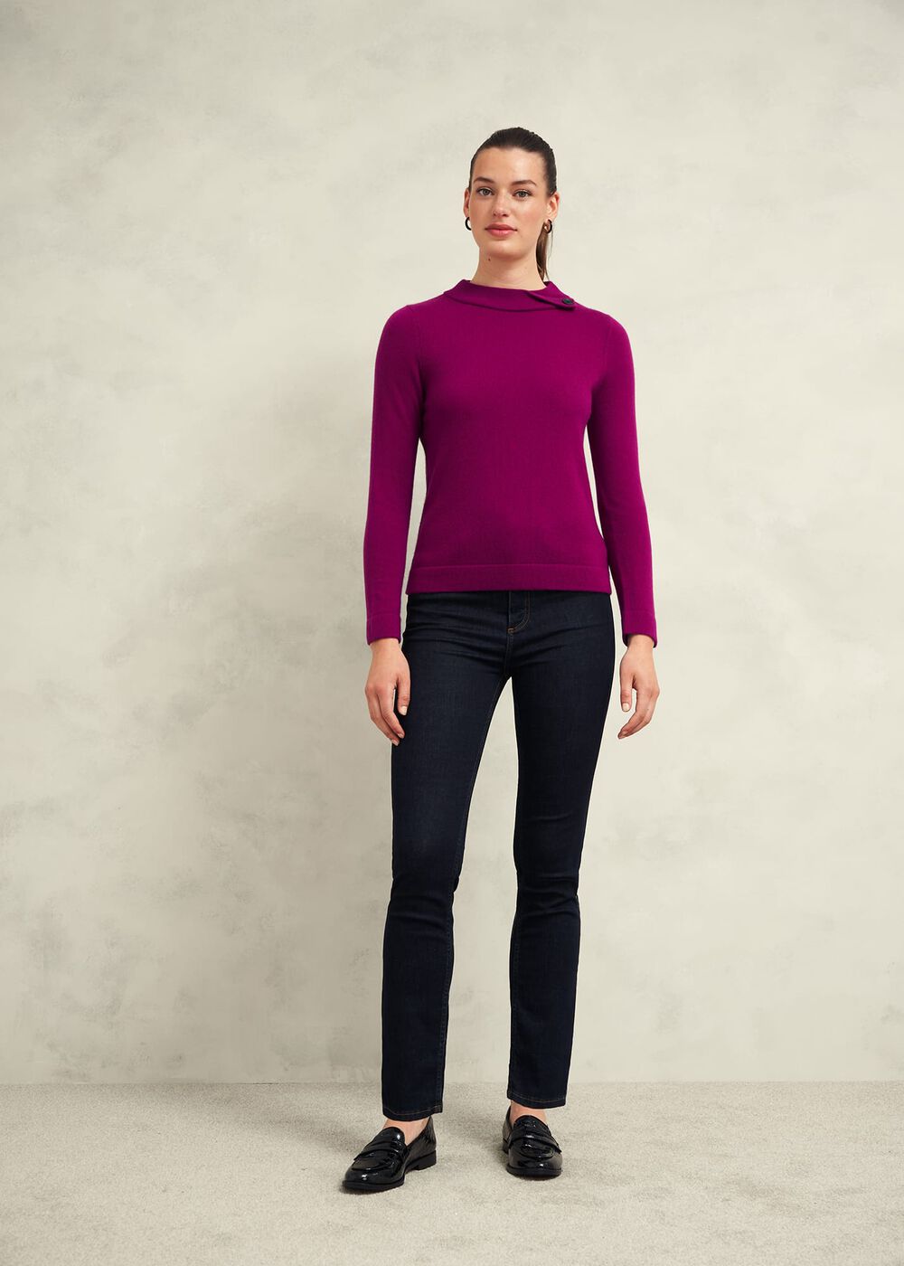Talia Wool Cashmere Sweater, Dahlia Purple, hi-res