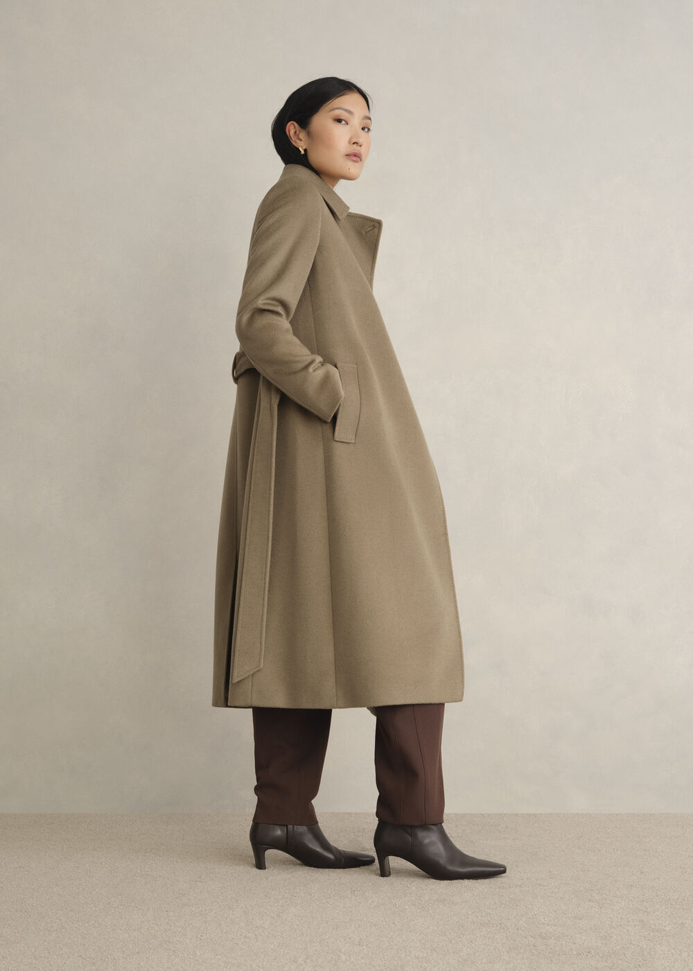 Petite Livia Wool Wrap Coat, Neutral, hi-res