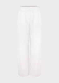 Petite Lynn Linen Pants, White, hi-res