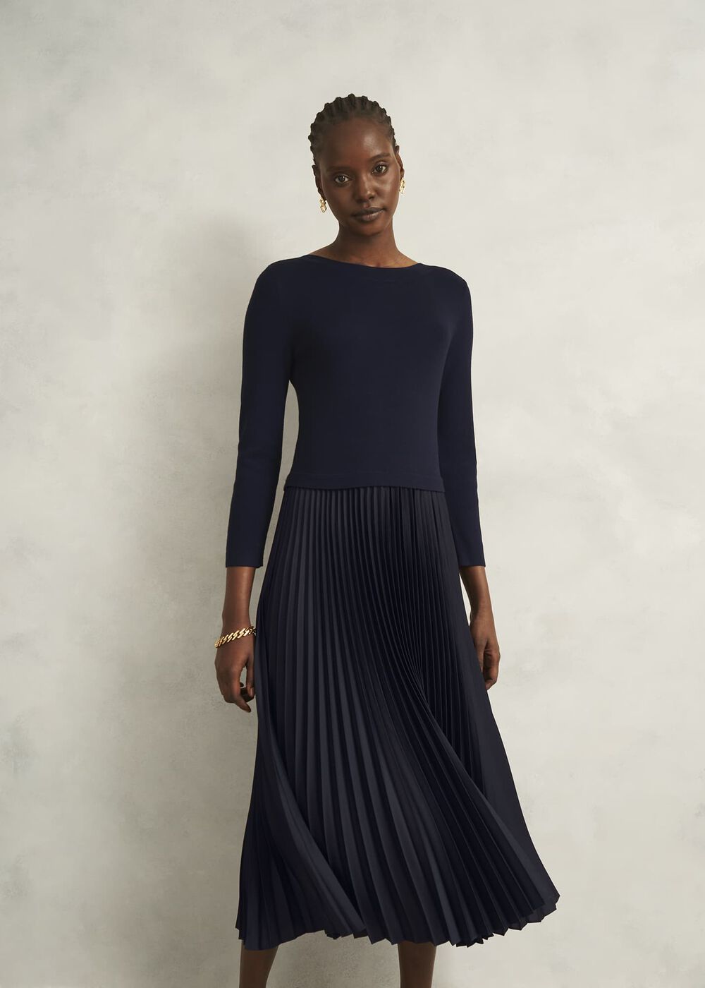 Petite Lucinda Dress, Hobbs Navy, hi-res