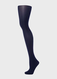 60-Denier Opaque Black Tights, Navy, hi-res