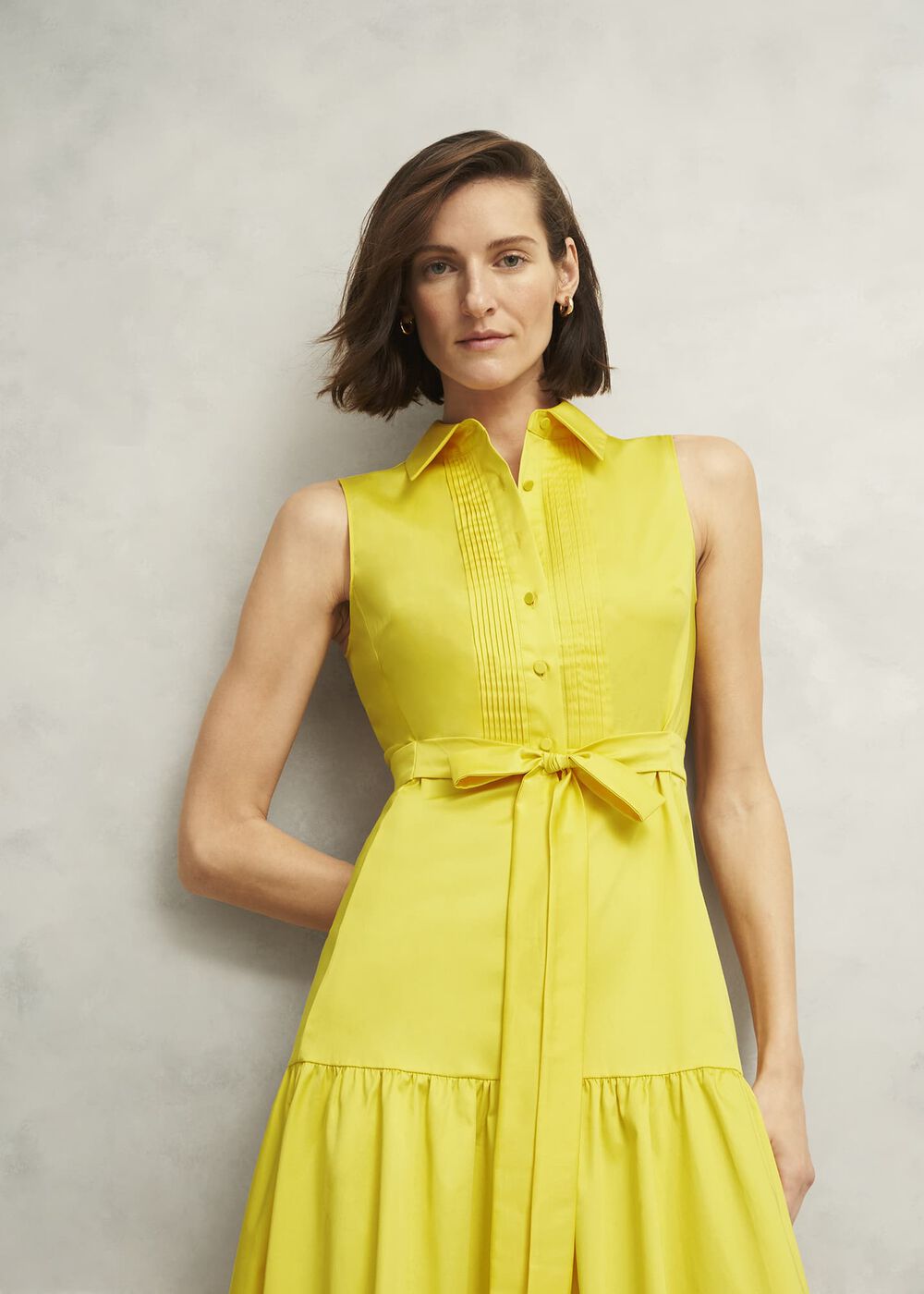 Carsington Cotton Shirt Dress, Sun Yellow, hi-res