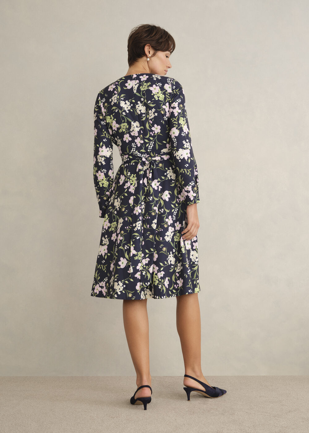 Sabine Floral Tie Dress, Midnight Multi, hi-res