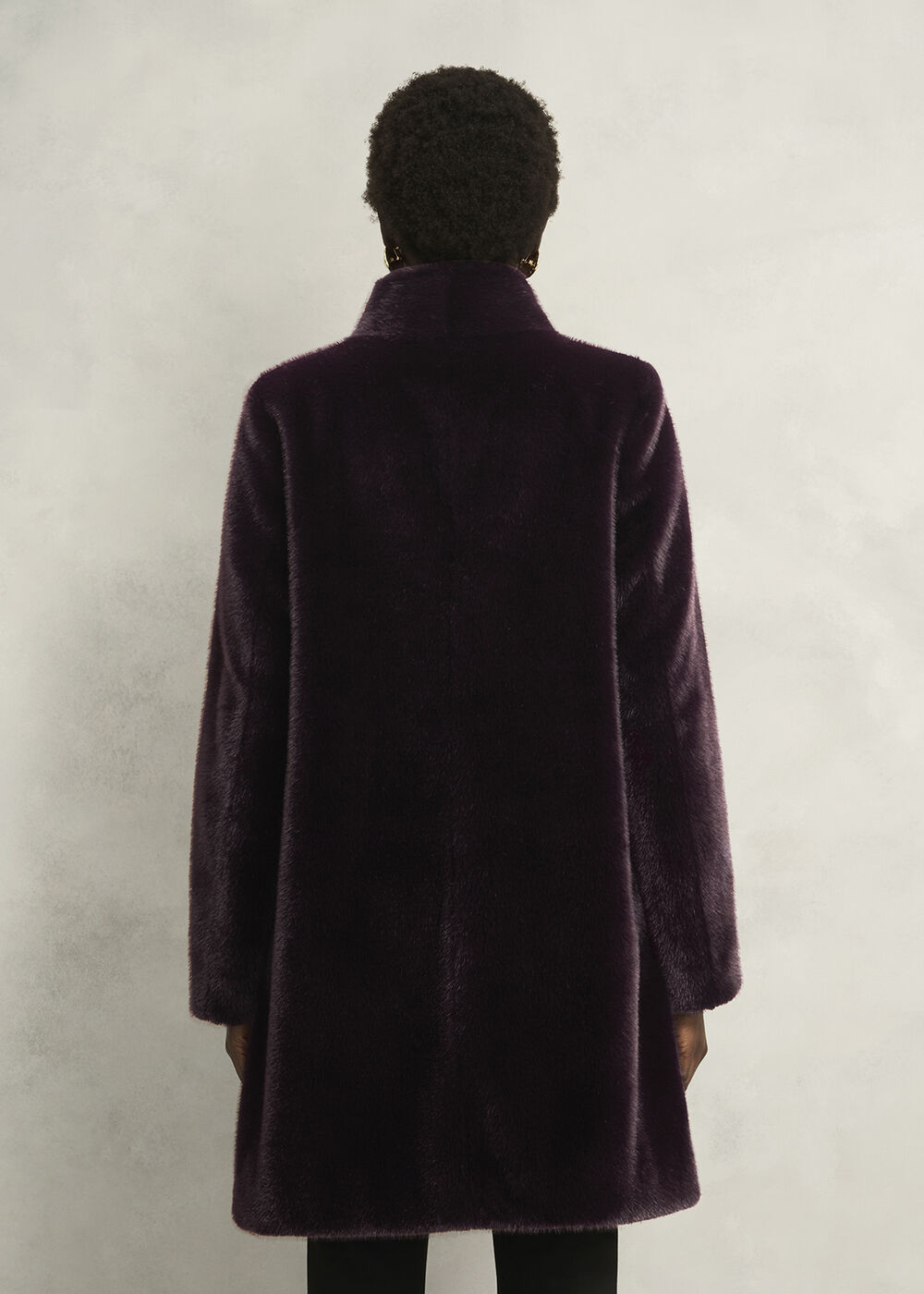 Petite Tarini Faux Fur Coat, Wine, hi-res